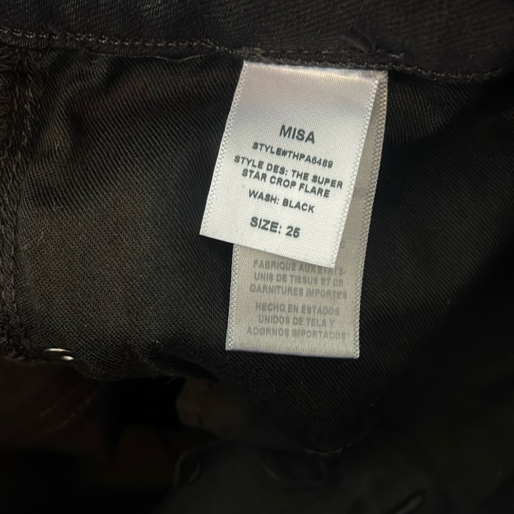 MISA Los Angeles The Super Star Crop Flare Jeans Black - Picture 3 of 10